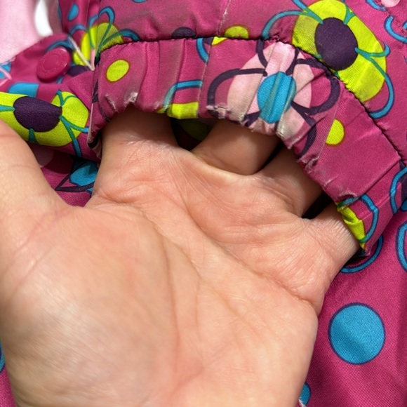 Size 5 Rain Coat Floral Polka Dot Hoodie Jacket Multicolor Pockets Full Zipper - Picture 13 of 13